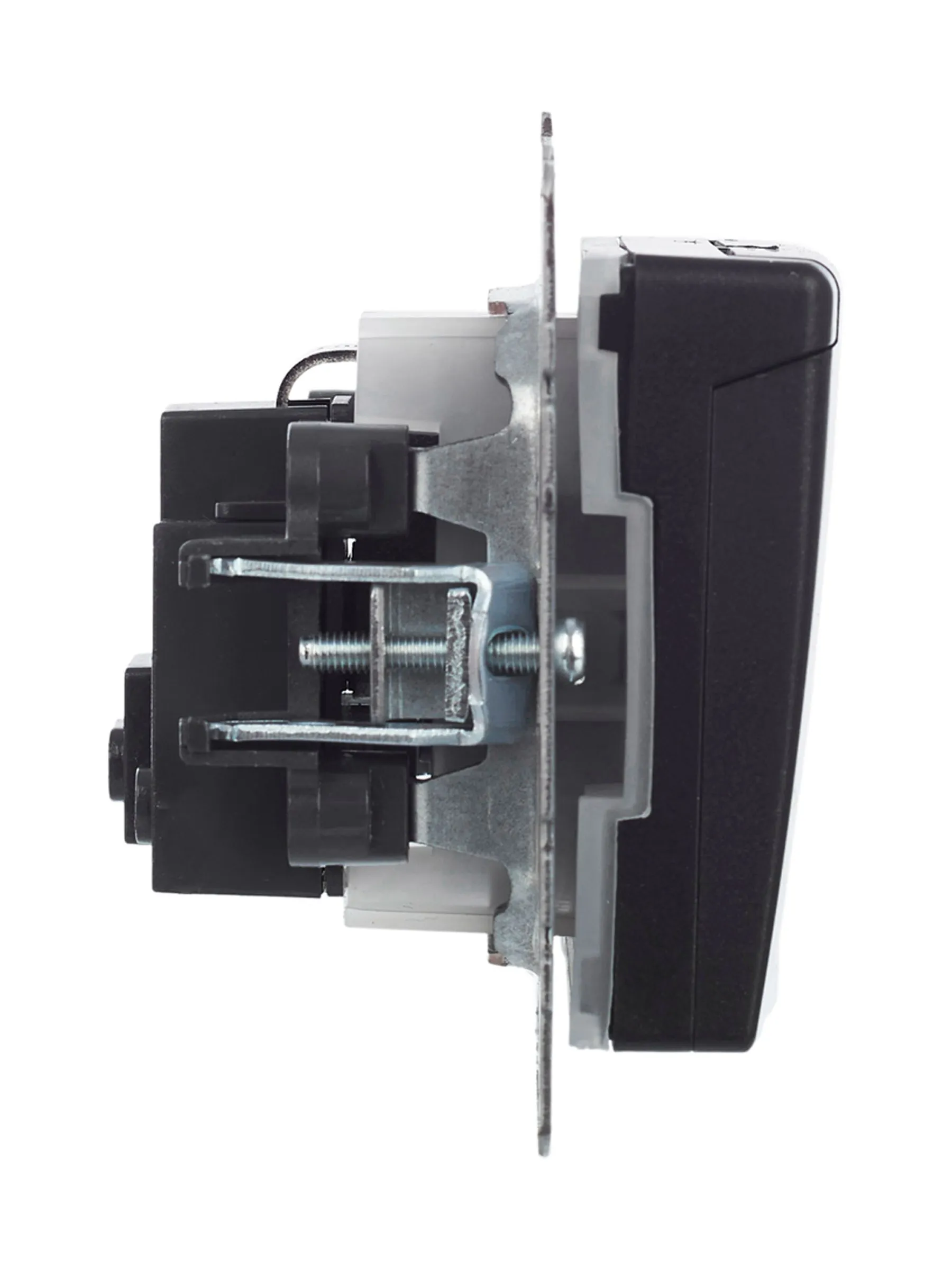 BRITE Розетка 1-местная с заземлением с защитными шторками и крышкой 16А IP44 РСбш10-3-44-БрЧ черный IEK - Фото 10