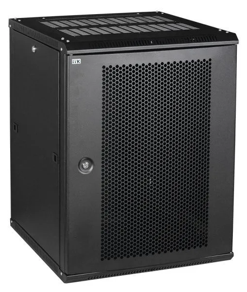 ITK Шкаф настенный LINEA W 18U 600х600мм дверь перфорированная RAL 9005