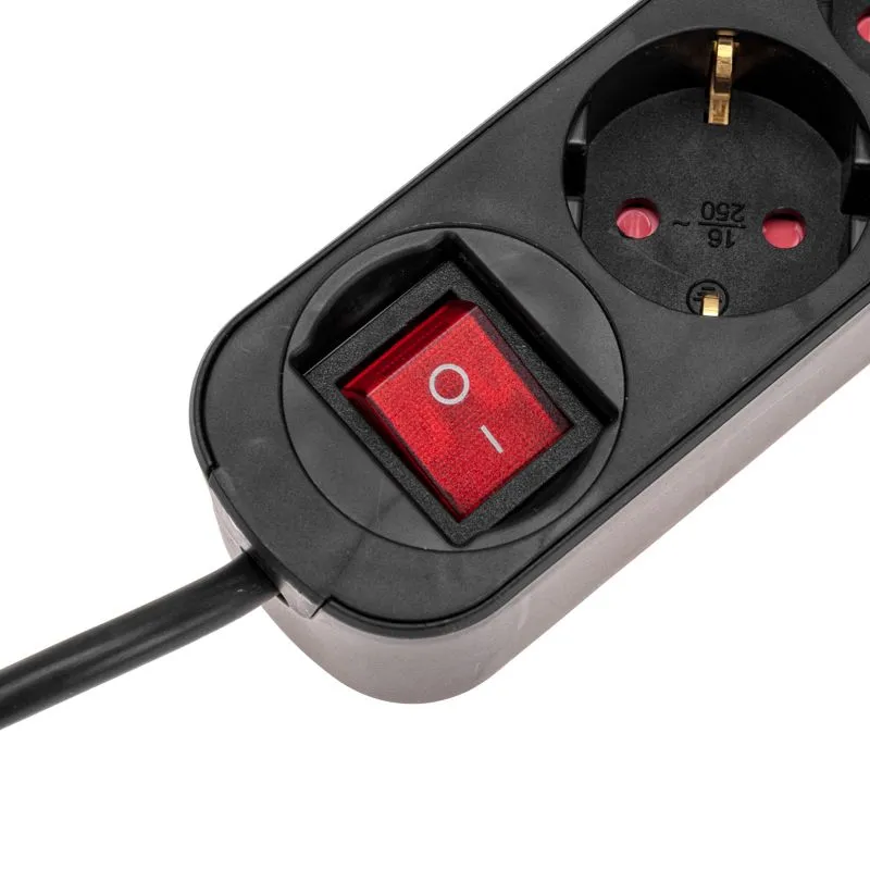 Удлинитель STANDARD 5 гнезд, 3м, 3х1,0мм², с/з, с выключателем, 2 USB, черный REXANT - Фото 4