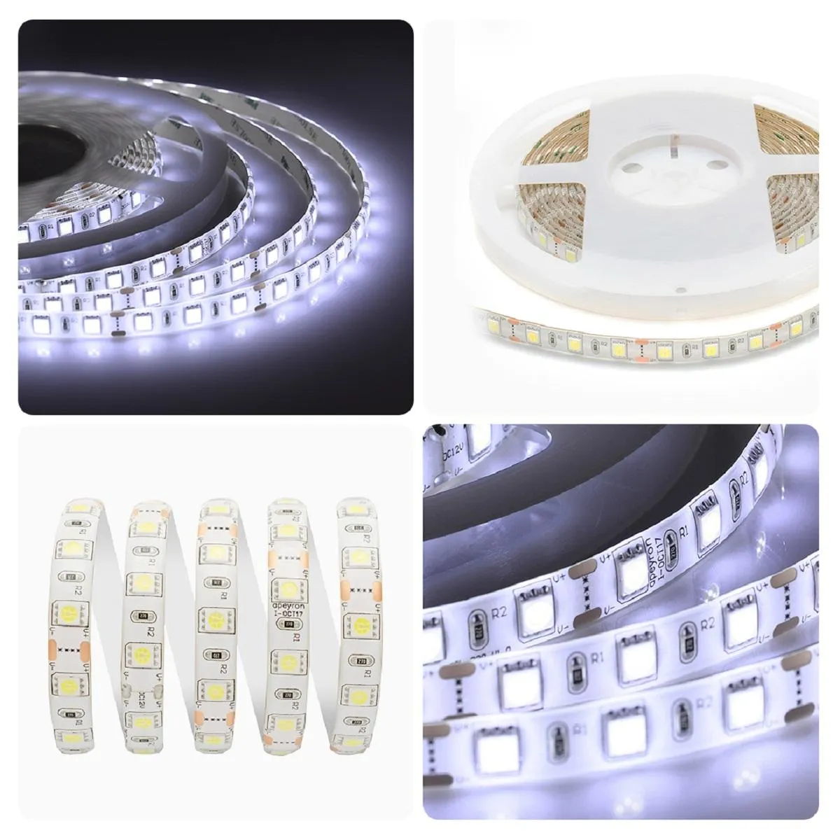 Лента светодиодная СТ smd5050 60д/м 12В 6500К IP65 5м Apeyron - Фото 3