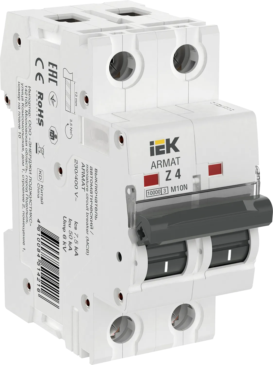 ARMAT Автоматический выключатель M10N 2P Z 4А IEK