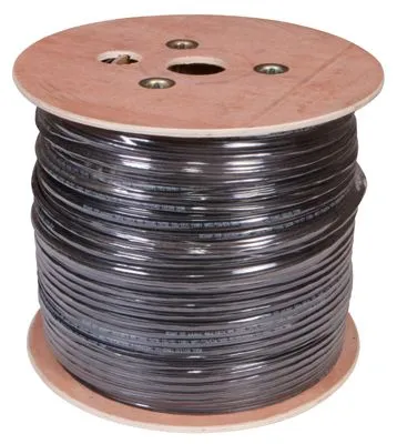 Кабель витая пара U/UTP, CAT 5e, PE, 4PR, 24AWG, OUTDOOR, SOLID, черный, с тросом, 305м, REXANT - Фото 2