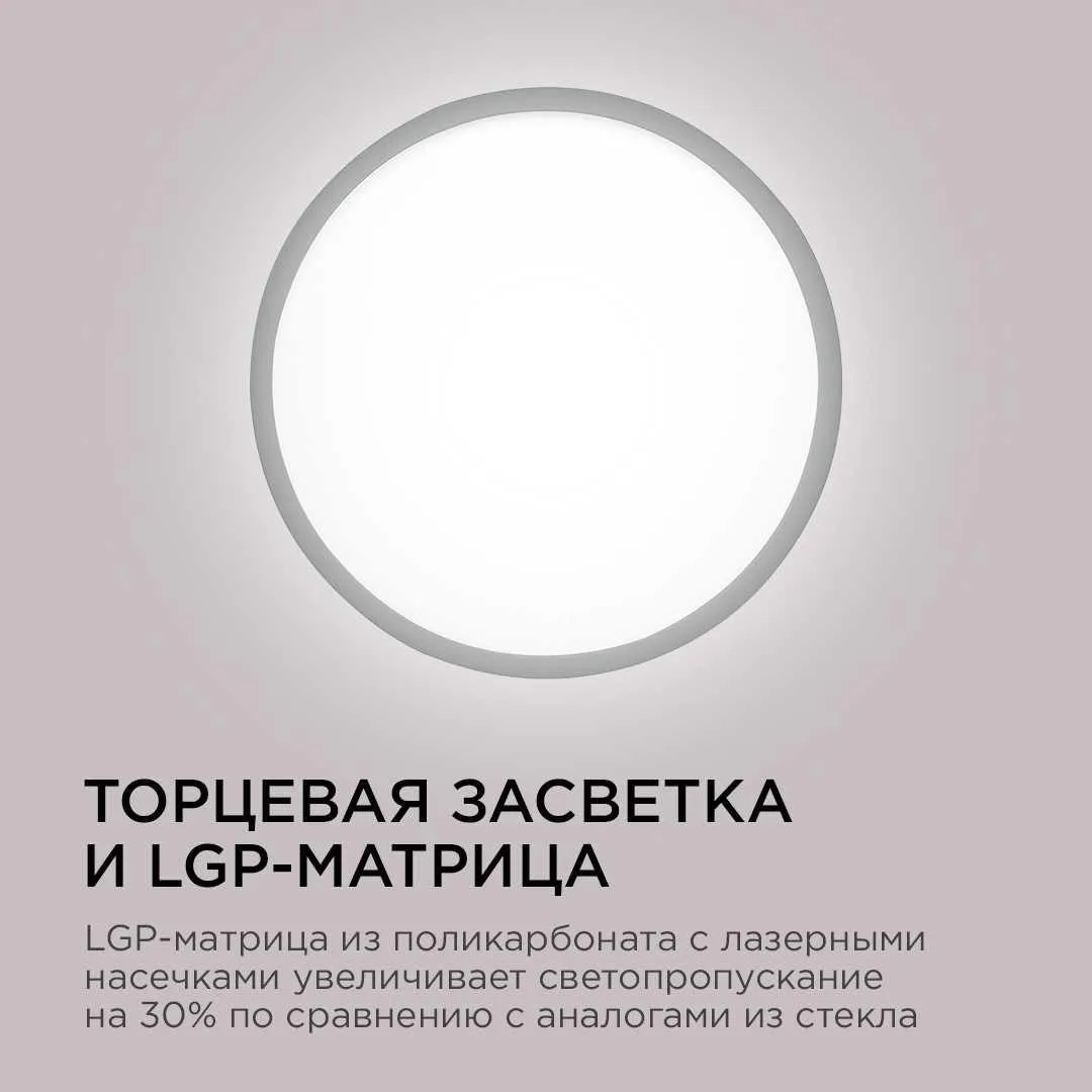 Светильник светодиодный, накладной, SPIN, 24Вт, 230В/50Гц, 2400лм, 4000К, IP40, ø230х25, круг, черны - Фото 4
