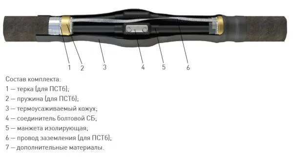 Муфта 5 ПСТ-1  (16-25) с соединителями (пластик без брони) ЗЭТАРУС