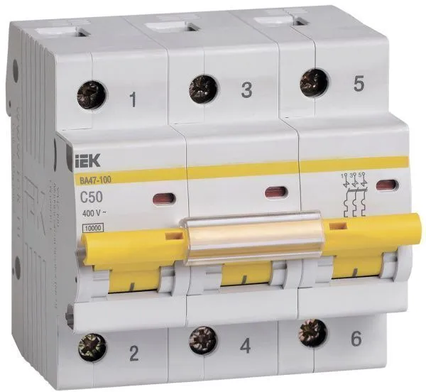KARAT Автоматический выключатель ВА47-100 3P C 50А 10кА IEK