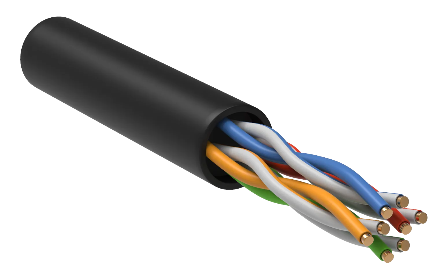 ITK Витая пара U/UTP кат.5E 4х2х24AWG solid LDPE 1м черный (100м/бухта)