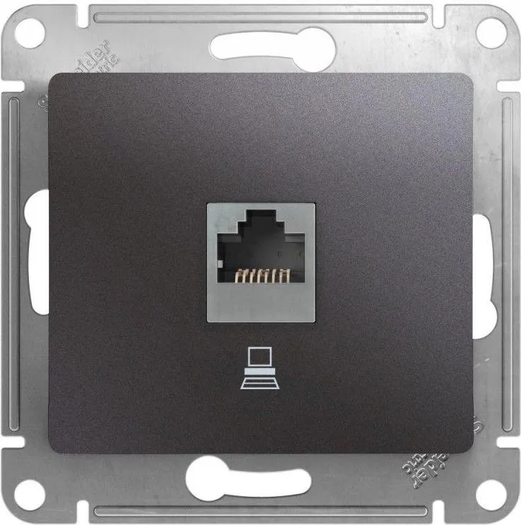 Розетка компьютерная 1-м Glossa RJ45 кат.5E механизм графит SE GSL001381K