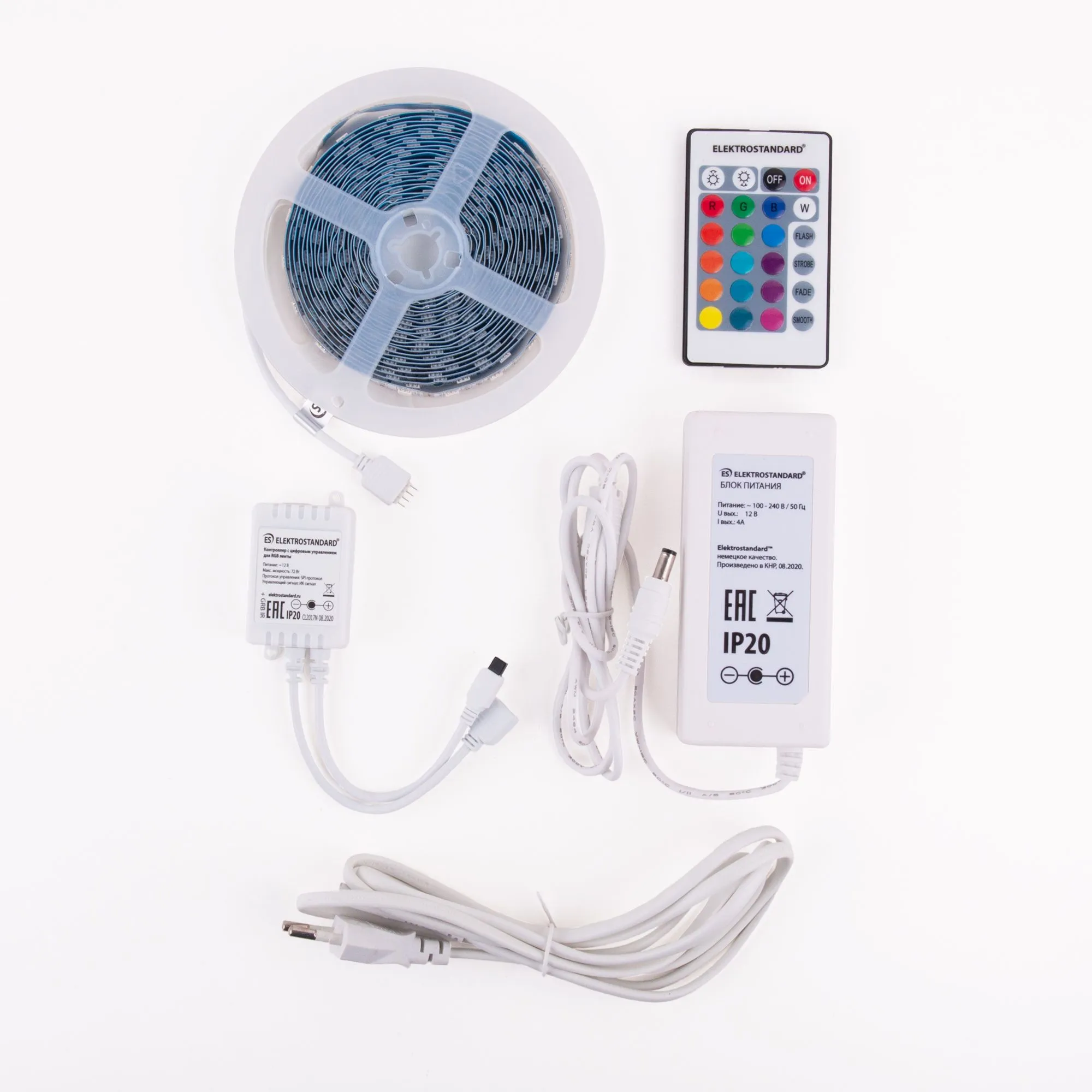 Набор светодиодной ленты Набор светодиодной ленты 12V 14,4W 60Led 5050 IP20 RGB, 5м Elektrostandard - Фото 4