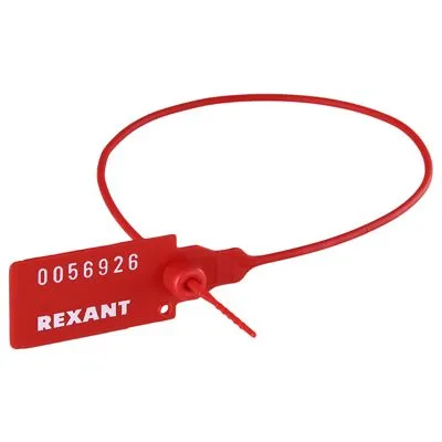 Пломба пластиковая номерная 350мм красная REXANT