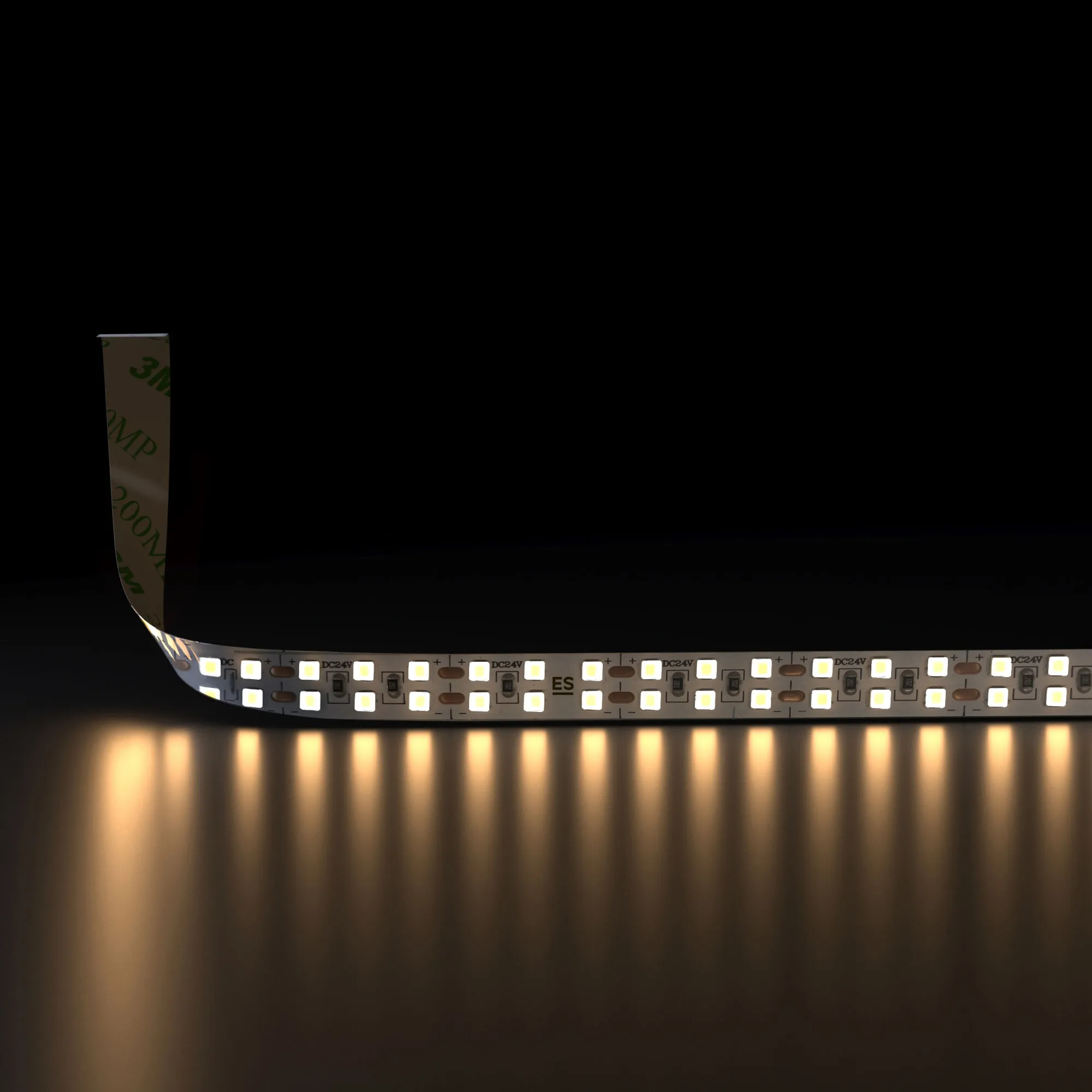 Лента светодиодная 240LED 18W IP20 двухрядная 3300К теплый белый 2835 24V 240Led 18W IP20 Elektrosta - Фото 2