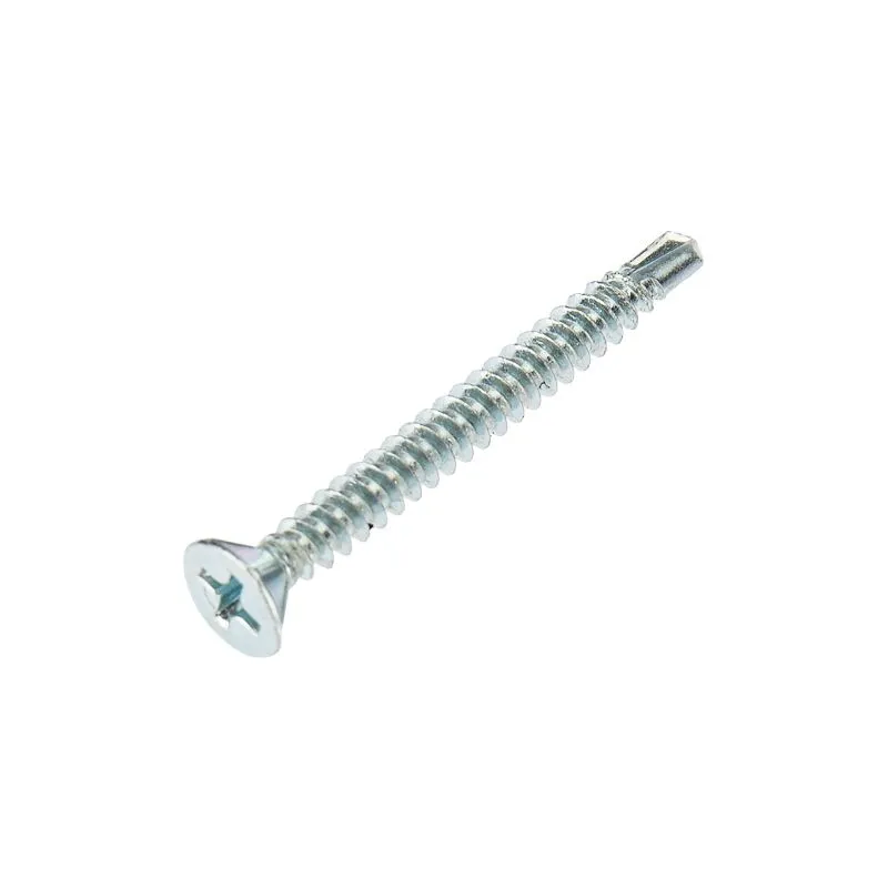 Саморез оконный KRANZ сверло, 3.9х38, белый цинк,  пакет (20шт.)