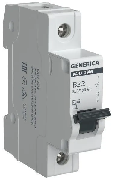 Автоматический выключатель ВА47-29М 1P 32А 4,5кА B GENERICA