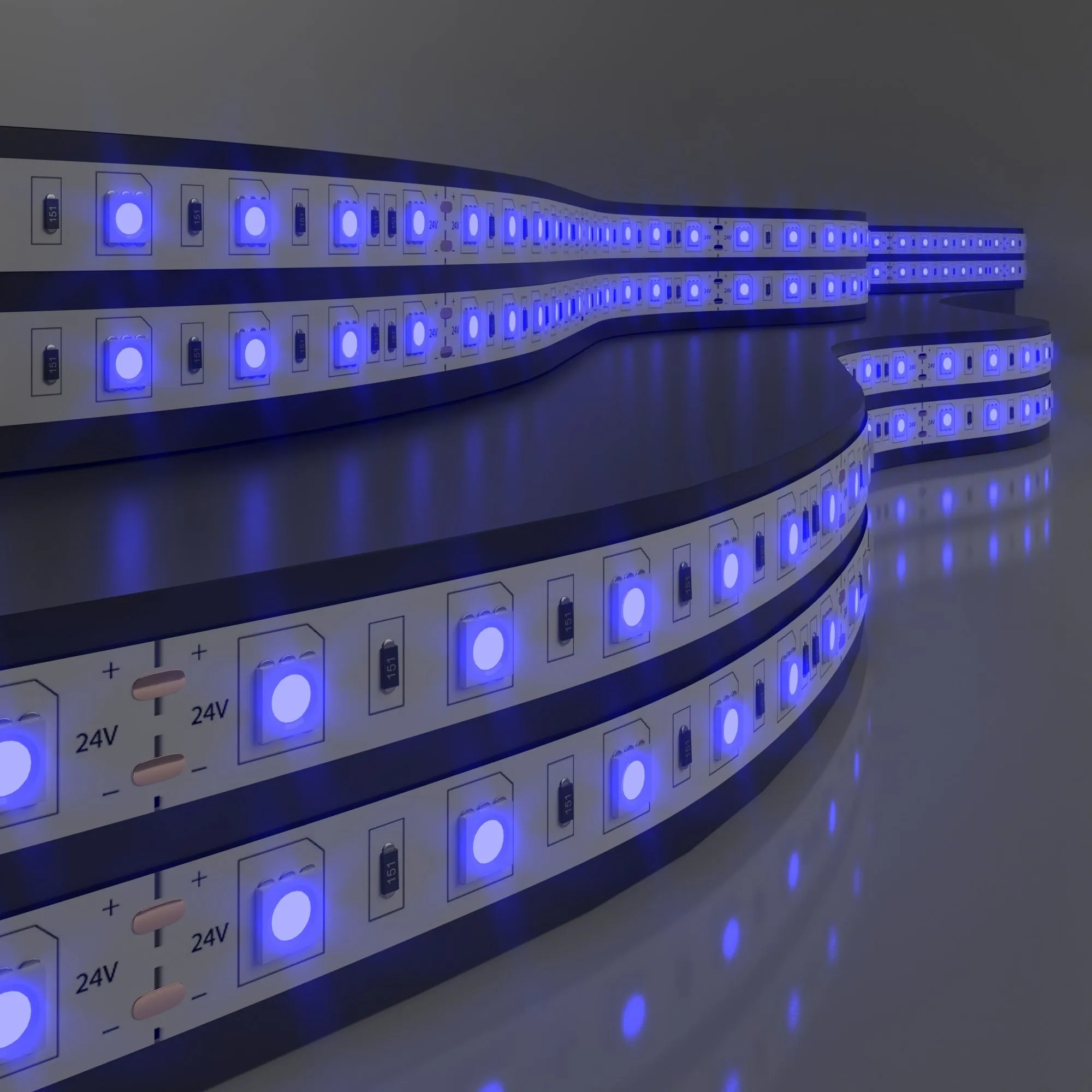 Лента светодиодная 24V 14,4W 60Led 5050 IP65 синий, 5м Elektrostandard