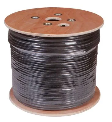 Кабель витая пара U/UTP, CAT 5, PE, 10PR, 24AWG, OUTDOOR, SOLID, черный, 305м, REXANT - Фото 2