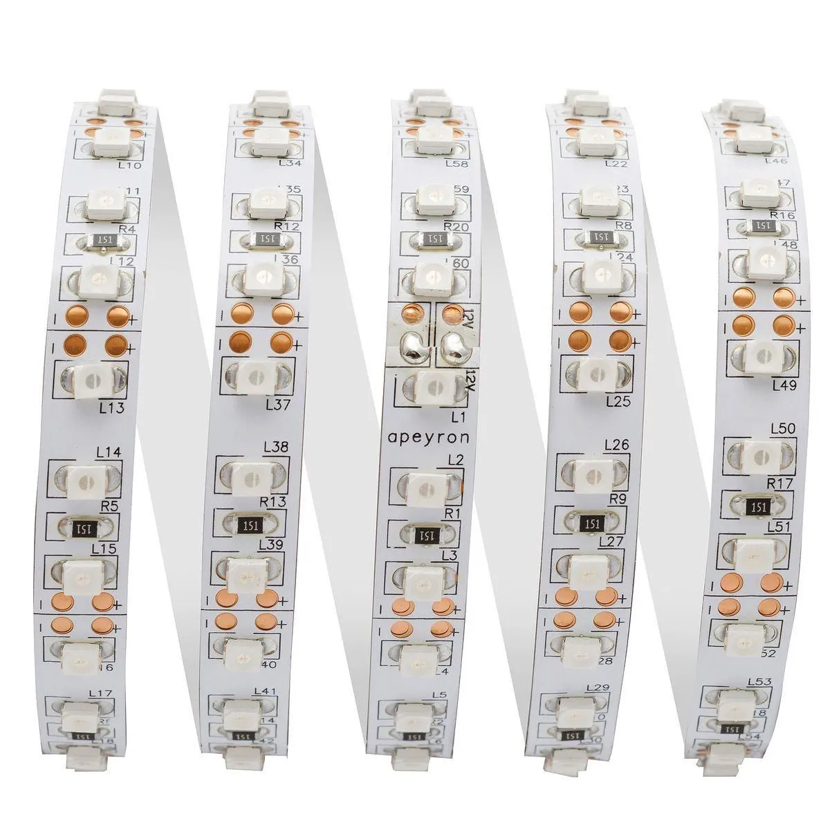 Лента светодиодная СТ smd3528 120д/м 12В IP20 5м зеленый Apeyron - Фото 16