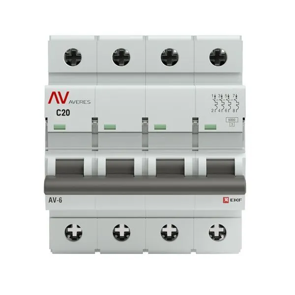 AV-6 4P 20A (C) 6kA EKF AVERES