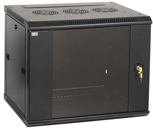 ITK Шкаф настенный LINEA W 18U 600х450мм дверь стекло RAL 9005