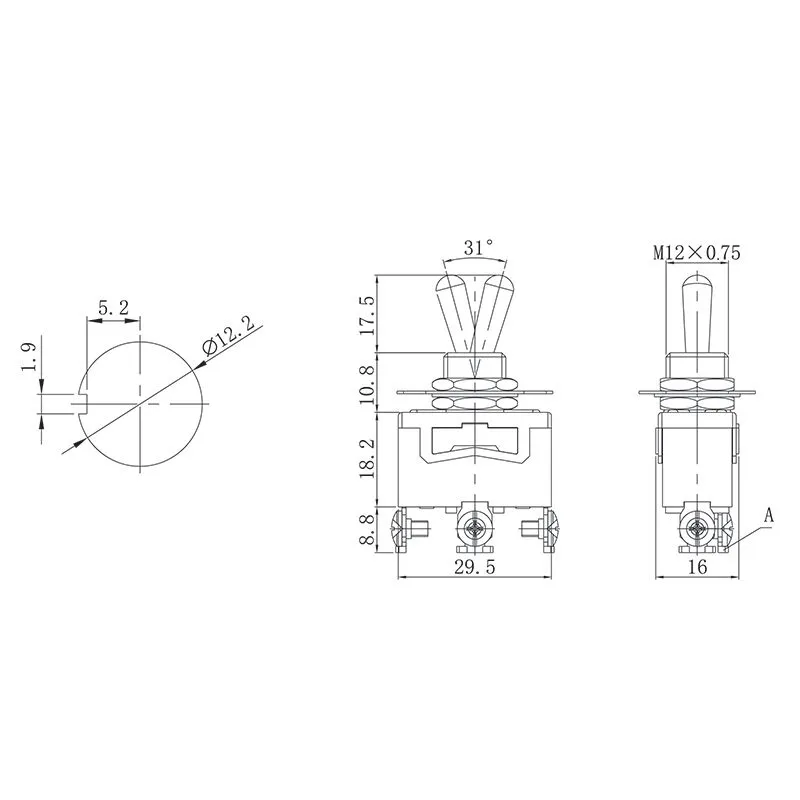Тумблер 250V 15А (3c) ON-OFF-ON однополюсный (KN-103) REXANT - Фото 2