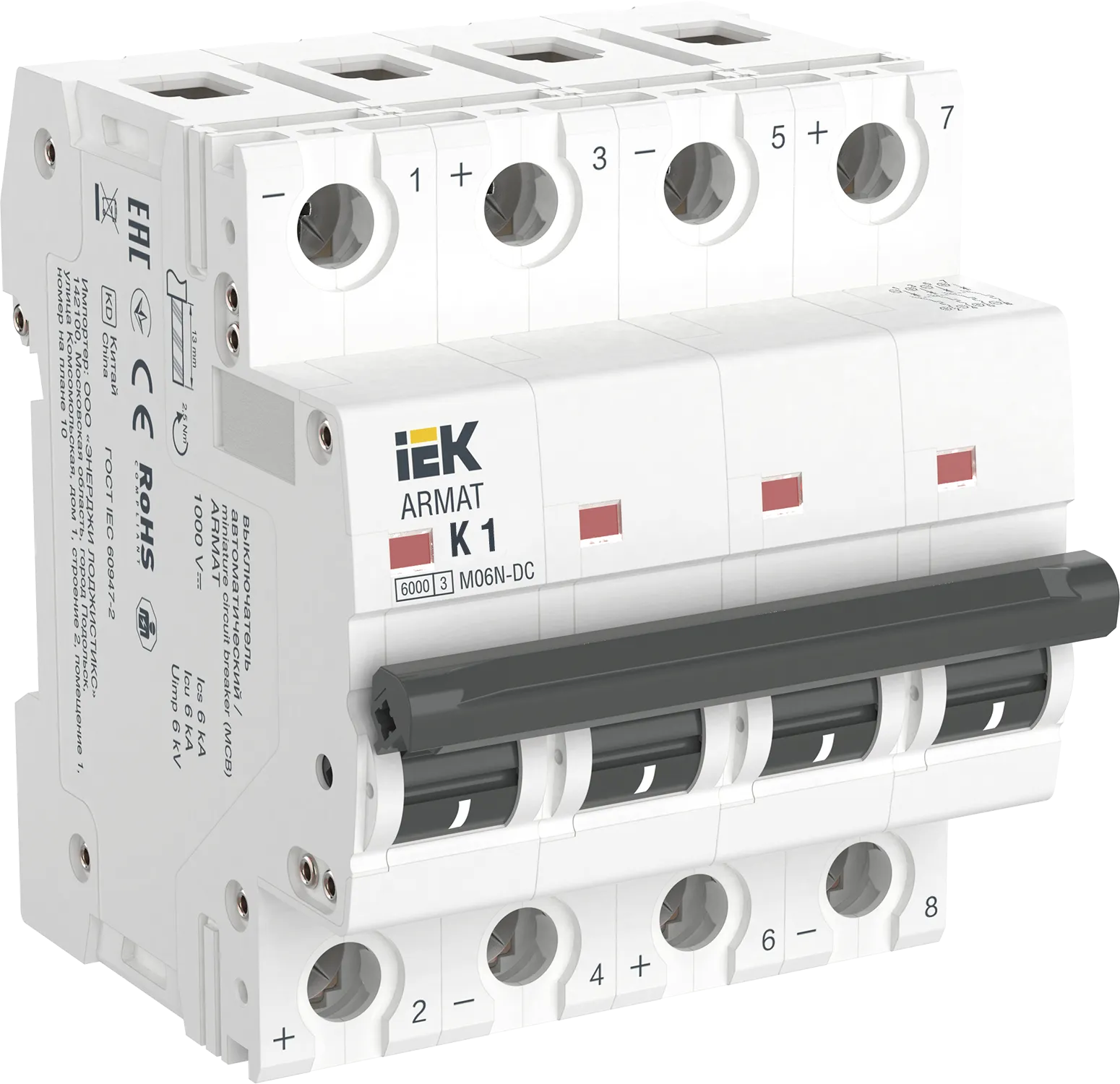 ARMAT Автоматический выключатель M06N-DC 4P K 1А IEK