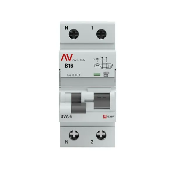 DVA-6 1P+N 16А (B) 30мА (A) 6кА EKF AVERES