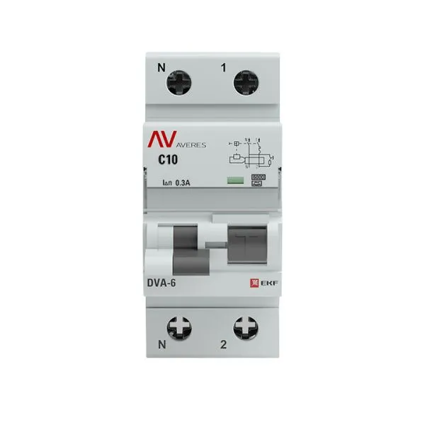 DVA-6 1P+N 10А (C) 300мА (A) 6кА EKF AVERES